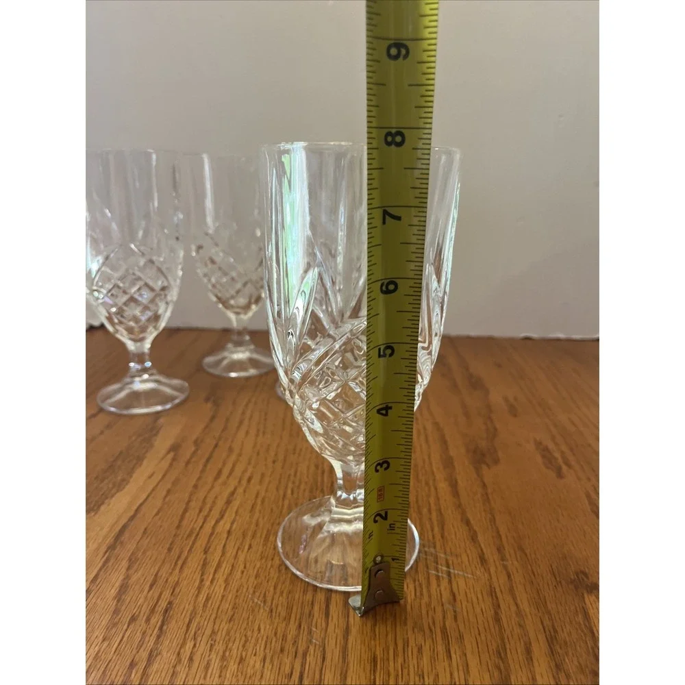 4 Godinger Dublin‎ Shannon Crystal Footed Ice Tea/ Water Goblet Stemware EUC